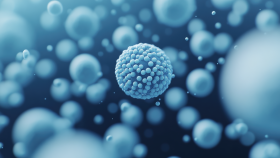 Lipid nanoparticle as depicted in computer art