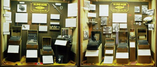 Enigma machine used by the German military and intelligence in World War II to encode and decode war communications. Credit: Courtesy of Robert Malmgren / acquired from Wikimedia Commons under confirmed public domain usage laws rules