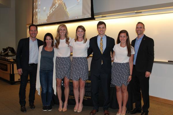 VerteVision team: Katie Byrum, Cambre Kelly, Greg O’Neal, and Becky Wyche.  James Rains, Director of Capstone (far right)